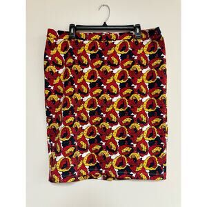Monroe & Main skirt pencil multicolor floral bright pull on size 16